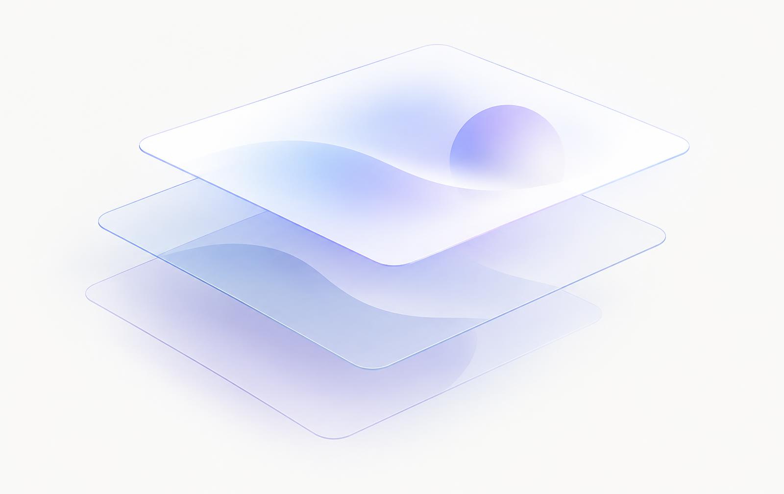 Three translucent layers offset from one another, representing CRM data, sales intelligence and buyer intelligence