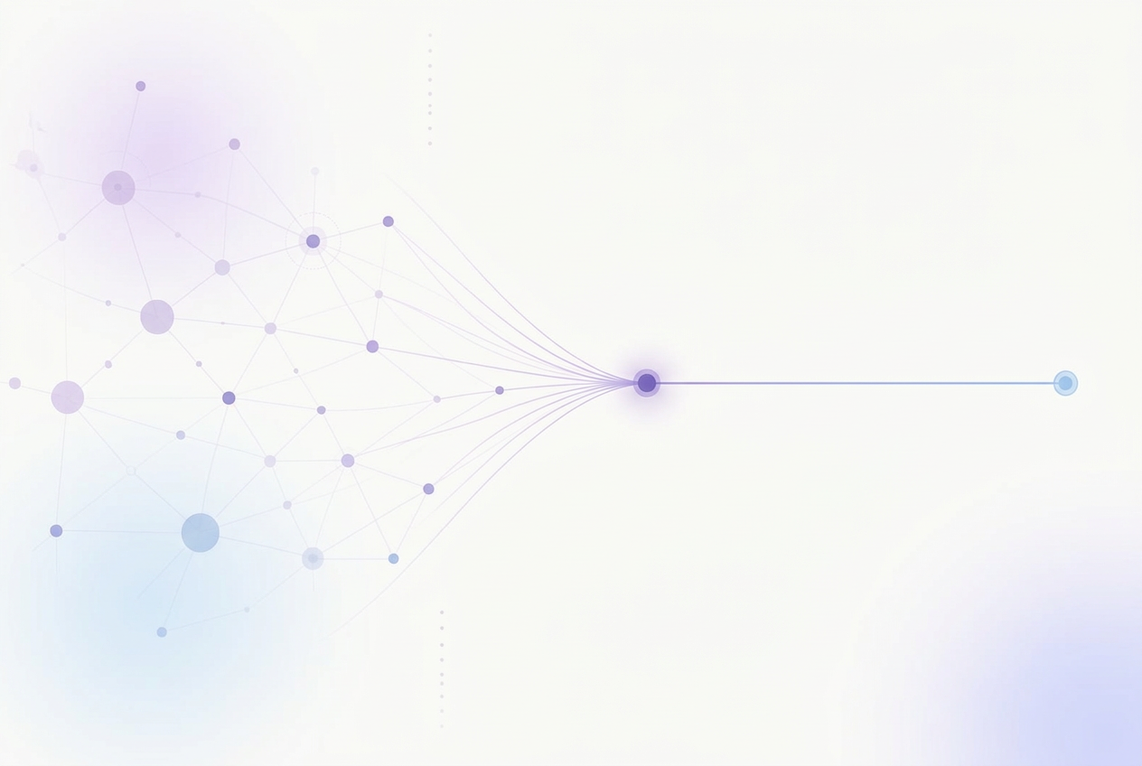 Buyer intelligence: scattered customer signals converging into one clear line